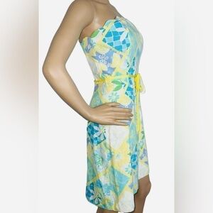 Lilly Pulitzer‎ 90’s Scalloped Strapless with a fun Ocean Themed Dress